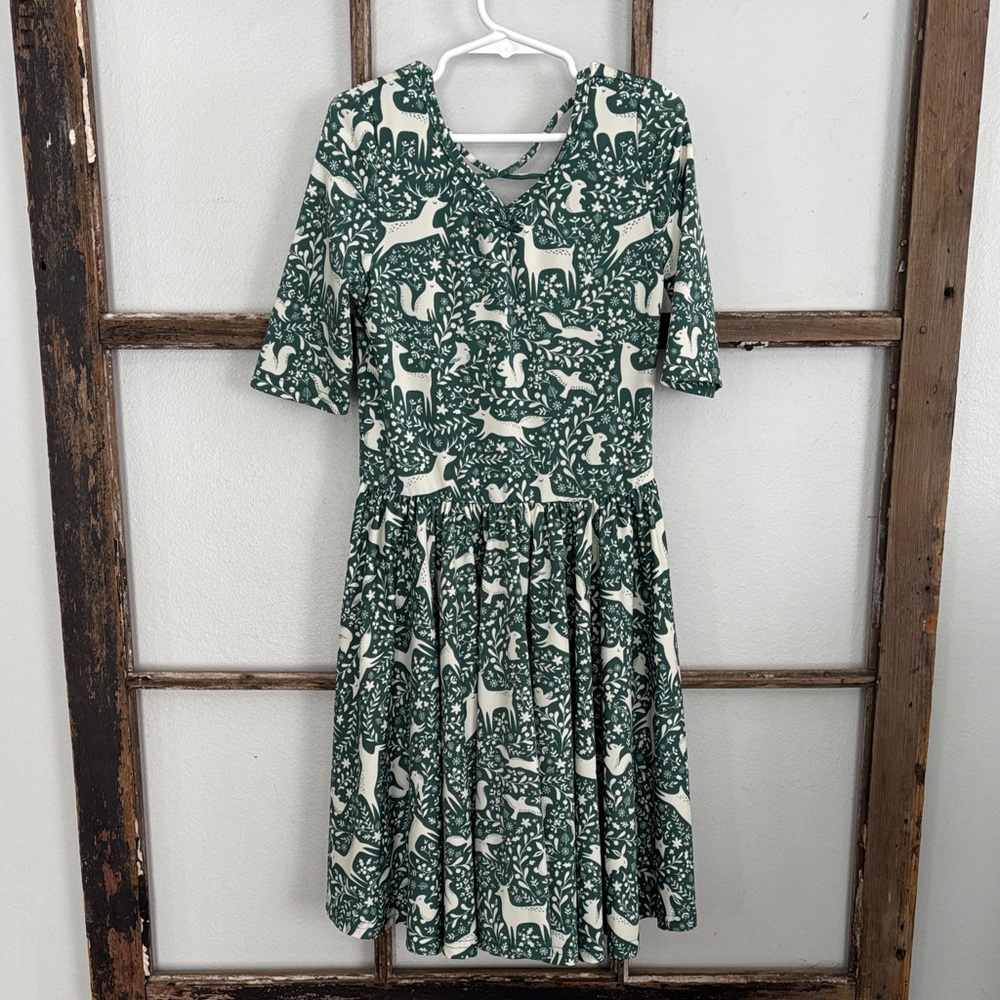 Dot Dot Smile woodland deer print dress